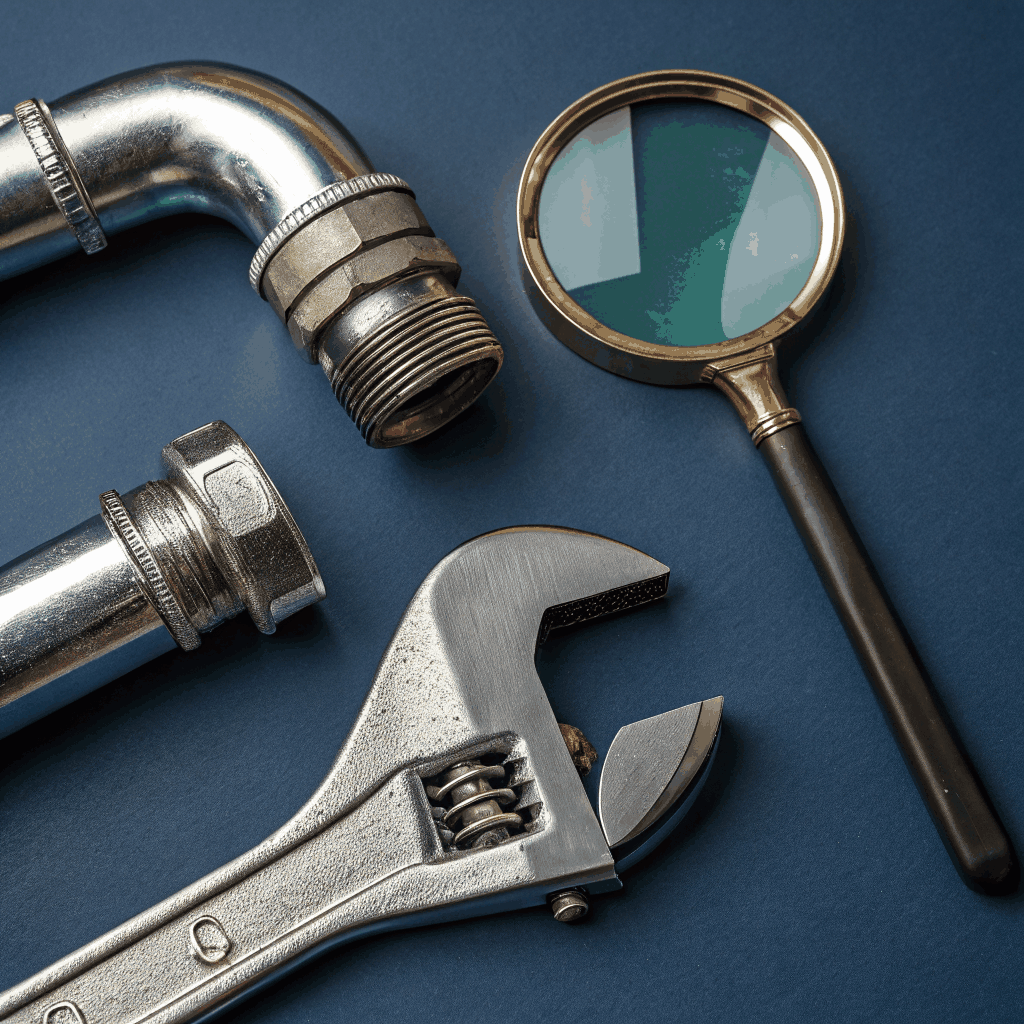 Heavy-duty pipe wrench on copper piping